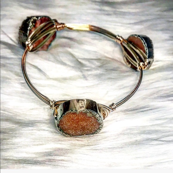 β¨LAST! Handmade Druzy Stone Wire Wrapped Bangle - Picture 8 of 9